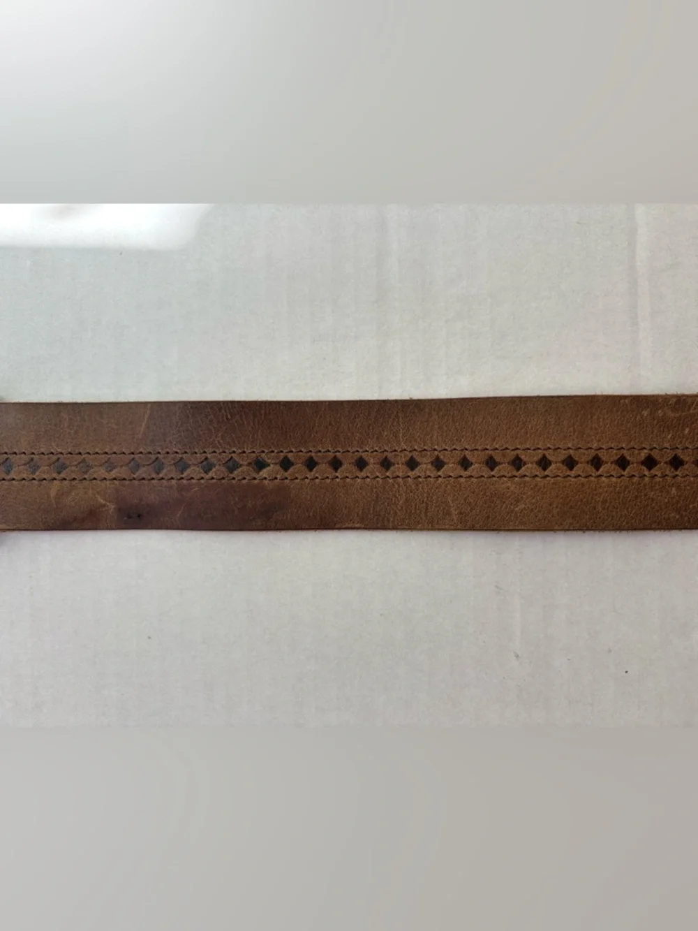 Lucky Brand Brown Wide Leather Belt Square Brass Buckle - Size 32 BK M0201